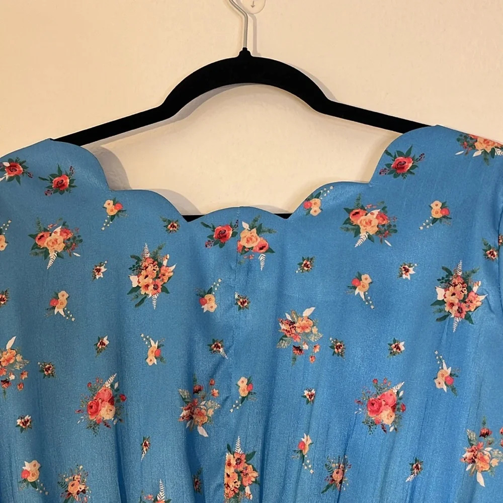 eShakti | Virginia floral retro style dress Women’s 6 (Custom) scalloped Midi - Picture 9 of 12